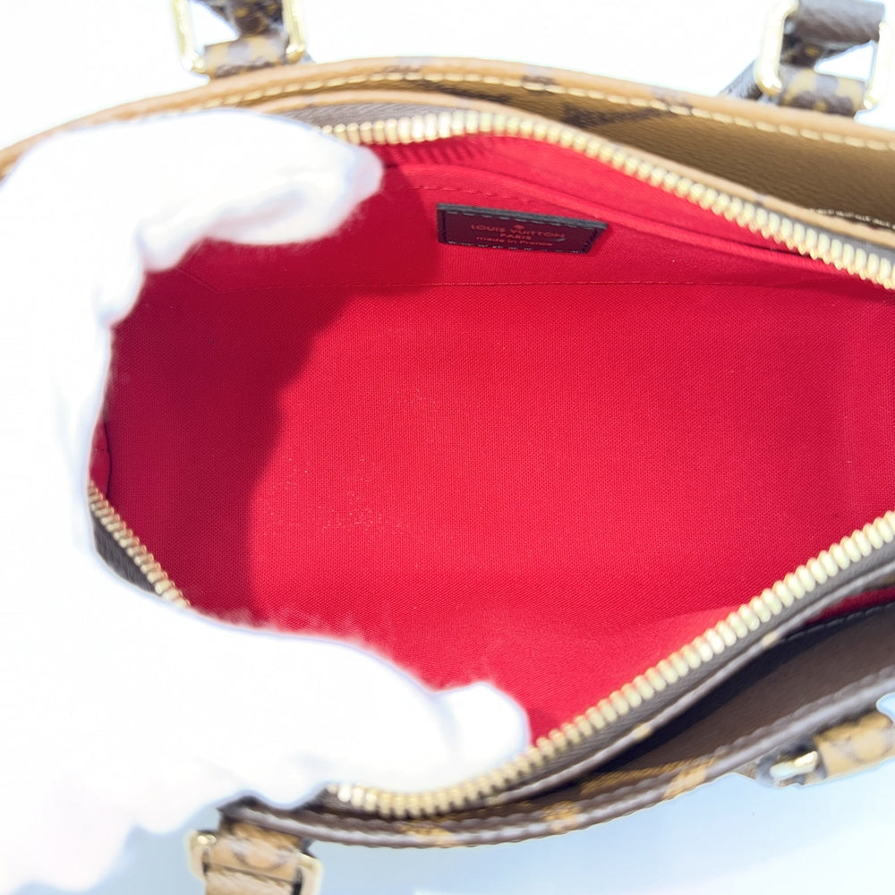 LOUIS VUITTON ルイヴィトン 2WAY オンザゴーEW ハンドバッグ ショルダーバッグ かばん 鞄 M46653 PVCコーティングキャンバス モノグラムジャイアント モノグラム・リバース ブラウン 茶 ゴールド金具 レディース【中古品】