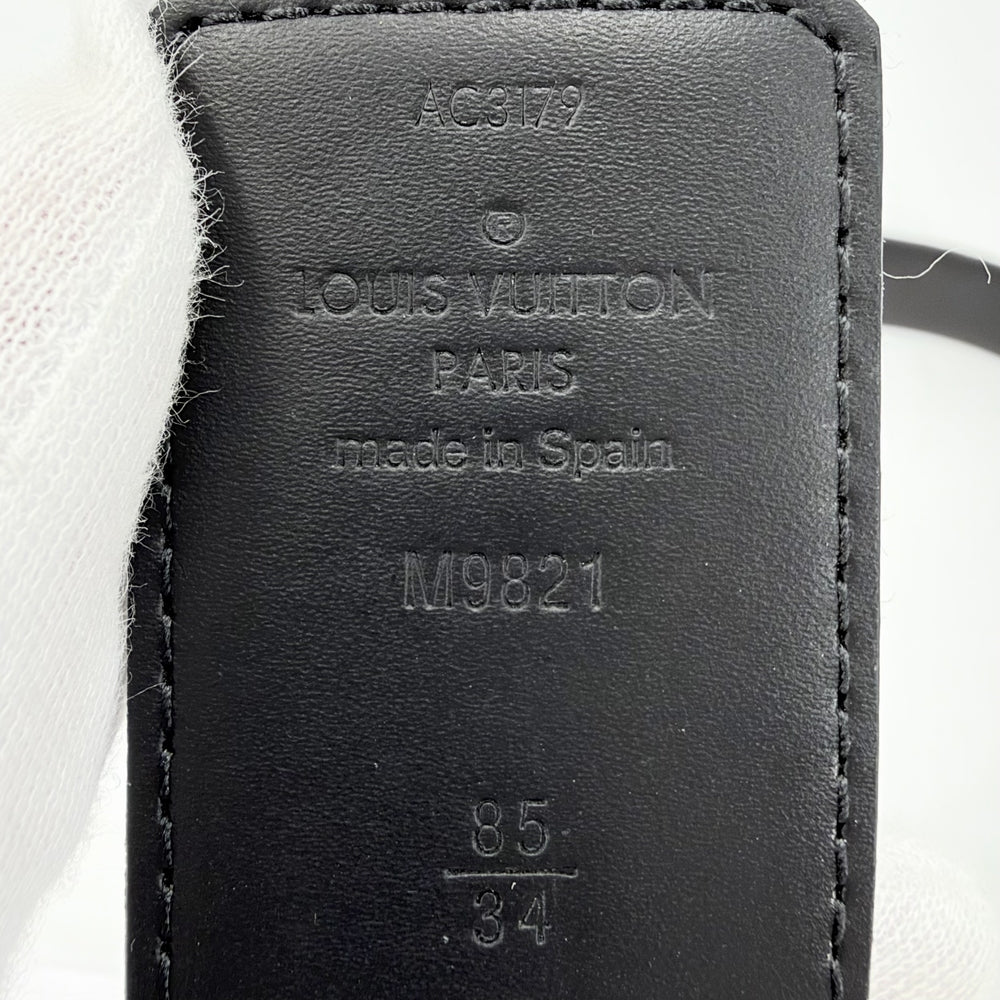 LOUIS VUITTON ルイヴィトン ベルト モノグラム LVイニシャル 40MM リバーシブル ファッションアイテム 85/34 M9821 レザー ブラウン 茶 ブラック 黒 シルバー金具 メンズ【中古品】