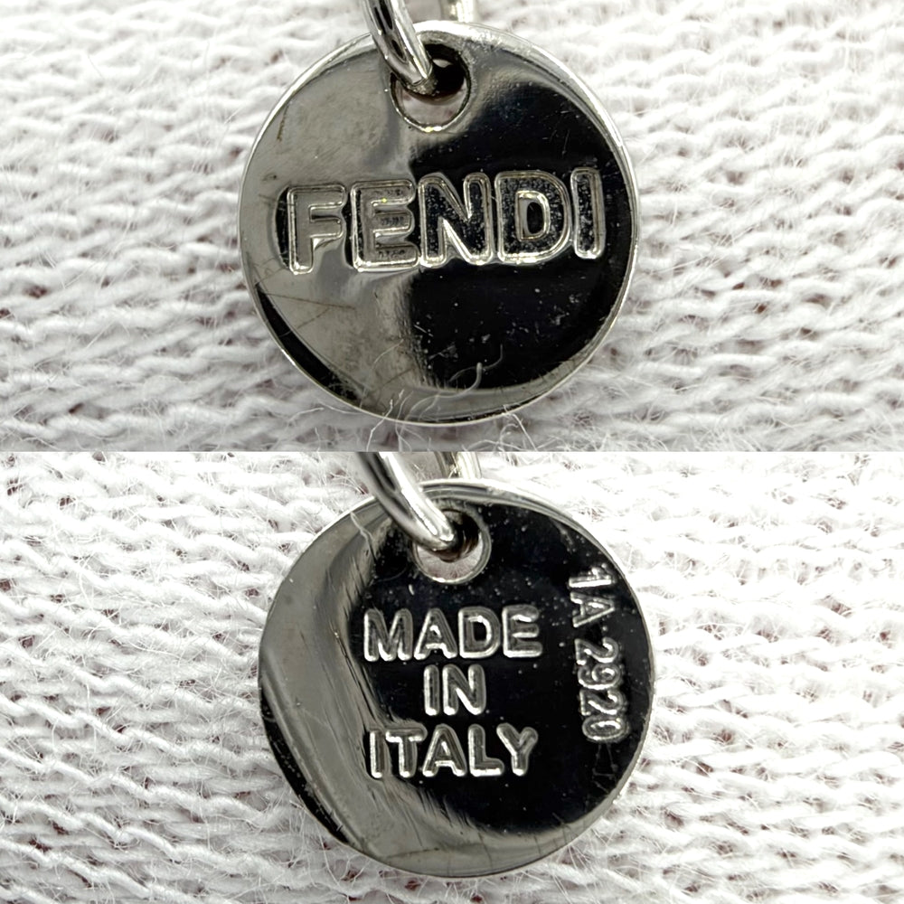 FENDI フェンディ ネックレス エフイズフェンディ ロゴ アクセサリー レディース ラインストーン シルバー レディース 約8.1g【中古品】