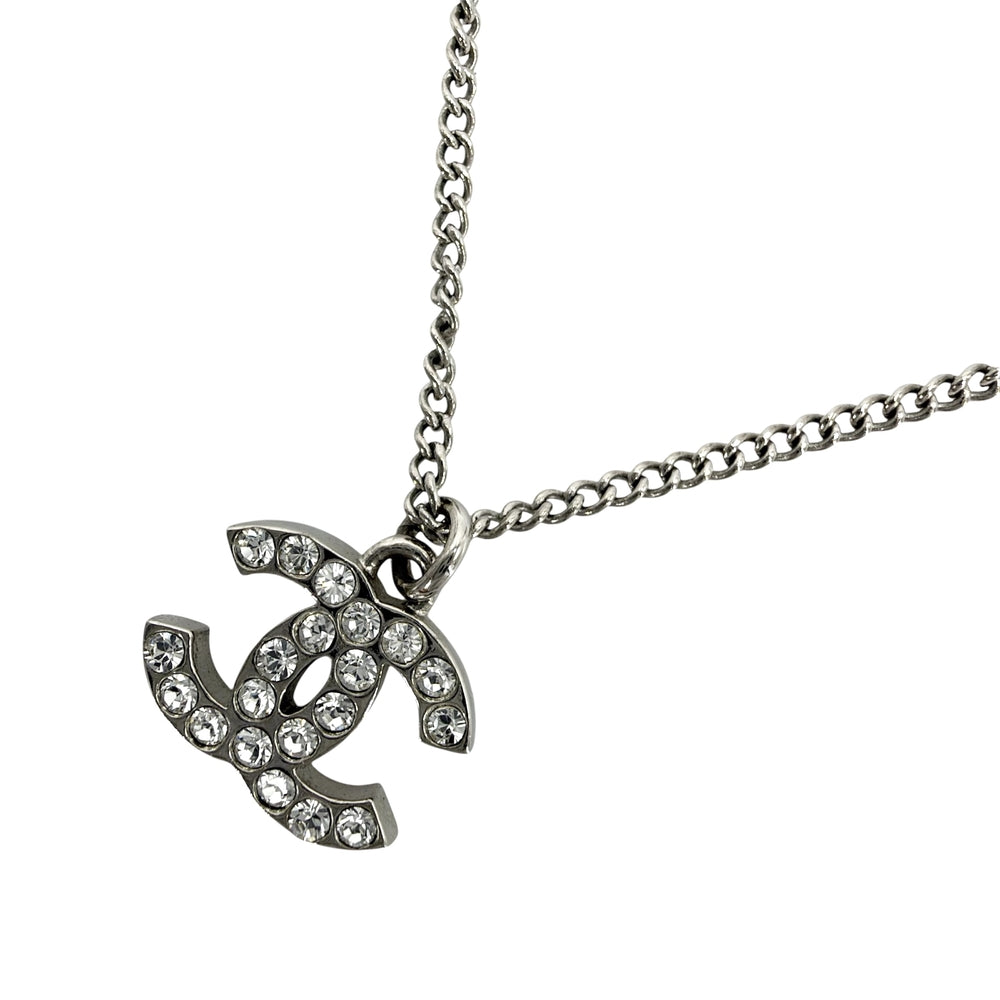 CHANEL シャネル ネックレス ココマーク アクセサリー ラインストーン F12V シルバー レディース 約5.0g 2012年【中古品】