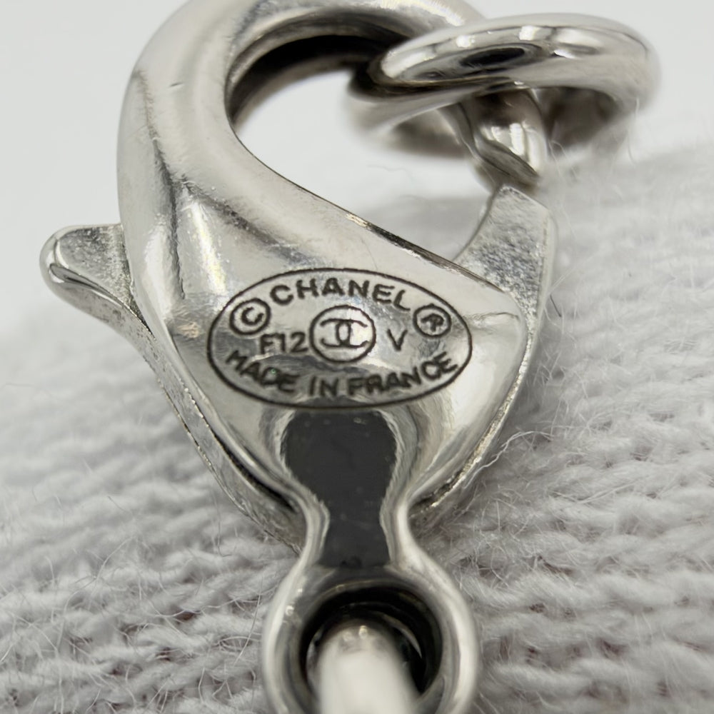 CHANEL シャネル ネックレス ココマーク アクセサリー ラインストーン F12V シルバー レディース 約5.0g 2012年【中古品】