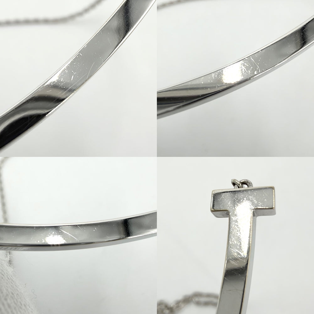 TIFFANY&Co. ティファニー ネックレス Tスマイル エクストララージ ペンダント ジュエリー アクセサリー 18金WG Au750 K18ホワイトゴールド シルバー レディース 約12.9g【中古品】