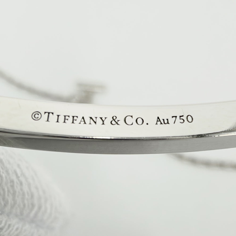 TIFFANY&Co. ティファニー ネックレス Tスマイル エクストララージ ペンダント ジュエリー アクセサリー 18金WG Au750 K18ホワイトゴールド シルバー レディース 約12.9g【中古品】