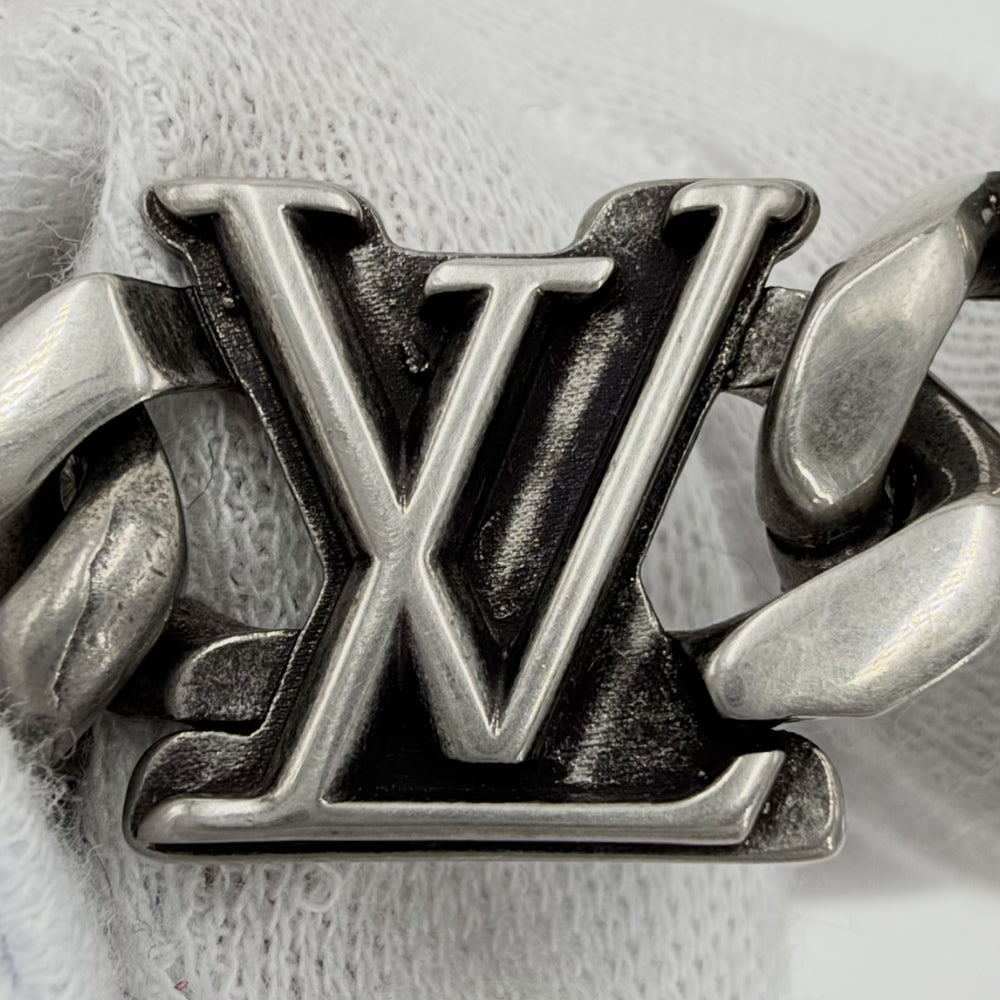 LOUIS VUITTON ルイヴィトン ブレスレット LVディメンション モノグラムエクリプス アクセサリー メタル モノグラムエクリプス M8828 シルバー ブラック 黒 レディース 約26.4g【中古品】