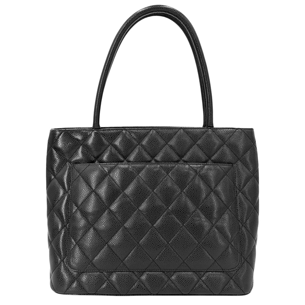 CHANEL シャネル トートバッグ マトラッセ 復刻トート ハンドバッグ ココマーク A01804 キャビアスキン ブラック 黒 シルバー金具 レディース【中古品】