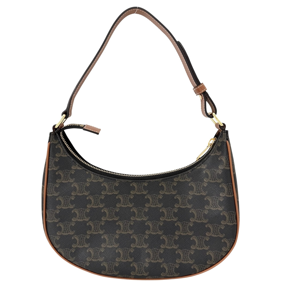 CELINE セリーヌ ハンドバッグ トリオンフ アヴァ セミショルダーバッグ AVA ブラウン 茶 193952BZJ.04LU PVC タン ゴールド金具 レディース【中古品】