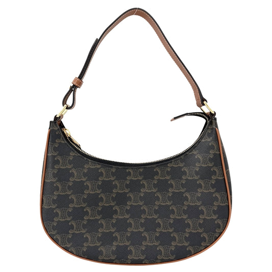 CELINE セリーヌ ハンドバッグ トリオンフ アヴァ セミショルダーバッグ AVA ブラウン 茶 193952BZJ.04LU PVC タン ゴールド金具 レディース【中古品】