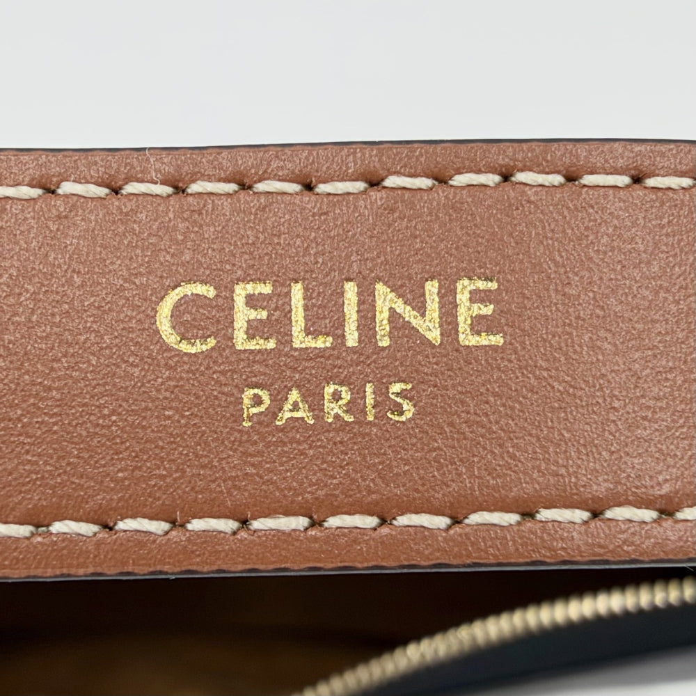 CELINE セリーヌ ハンドバッグ トリオンフ アヴァ セミショルダーバッグ AVA ブラウン 茶 193952BZJ.04LU PVC タン ゴールド金具 レディース【中古品】