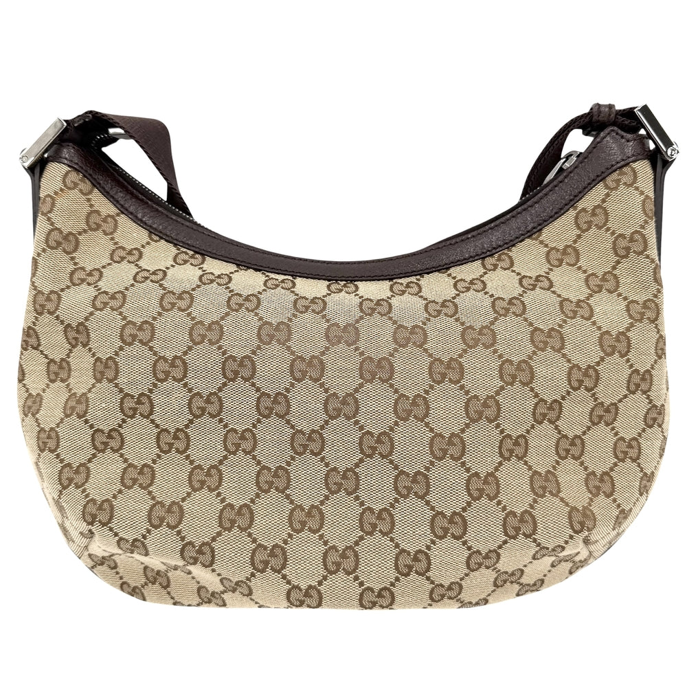 GUCCI グッチ ショルダーバッグ 181092 GGキャンバス レザー ベージュ シルバー金具 レディース【中古品】