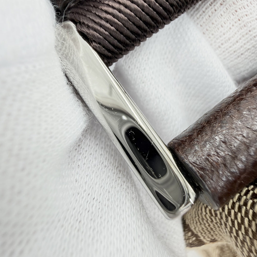 GUCCI グッチ ショルダーバッグ 181092 GGキャンバス レザー ベージュ シルバー金具 レディース【中古品】