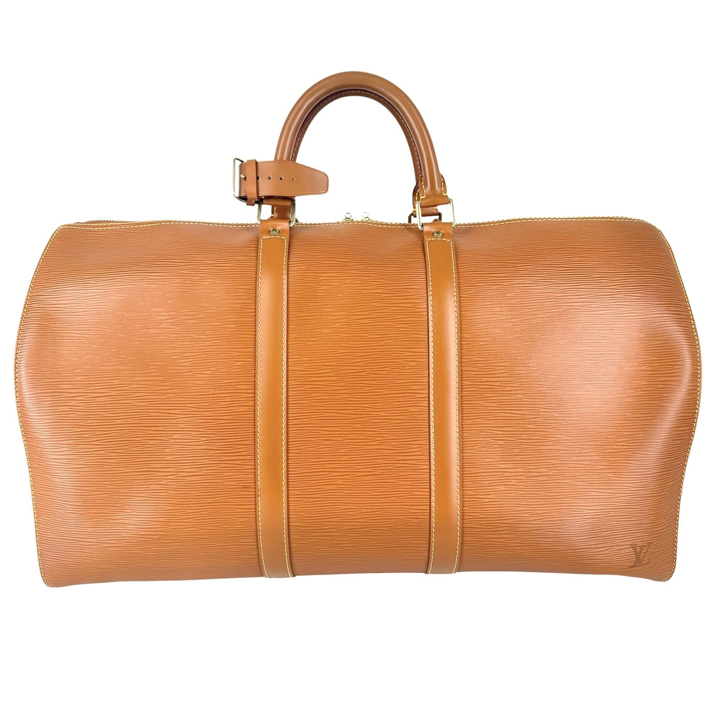 LOUIS VUITTON ルイヴィトン ボストンバッグ キーポル50 トラベルバッグ 旅行バッグ M42968 エピレザー ブラウン 茶 ゴールド金具 ユニセックス【中古品】