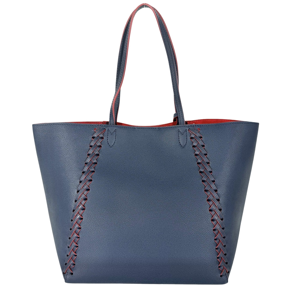 LOUIS VUITTON ルイヴィトン トートバッグ ロックミー カバ マリーヌルージュ M54682 レザー ネイビー 紺 レッド 赤 シルバー金具 レディース【中古品】