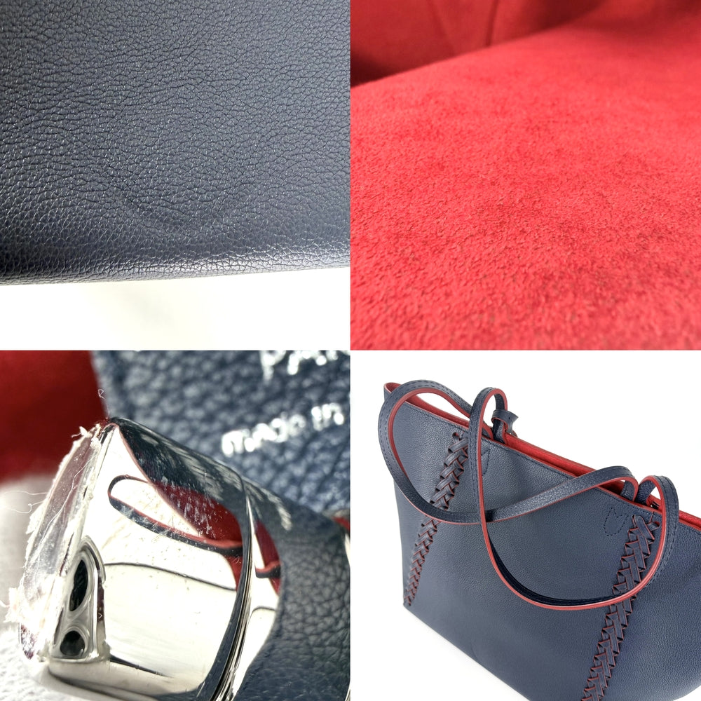 LOUIS VUITTON ルイヴィトン トートバッグ ロックミー カバ マリーヌルージュ M54682 レザー ネイビー 紺 レッド 赤 シルバー金具 レディース【中古品】