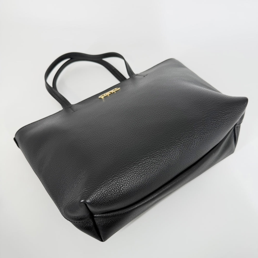 Salvatore Ferragamo サルヴァトーレフェラガモ トートバッグ ガンチーニ ハンドバッグ レザー ブラック 黒 ゴールド金具 レディース【中古品】