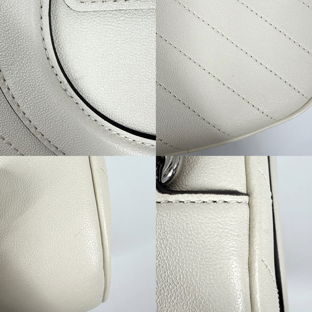 GUCCI グッチ ショルダーバッグ ブロンディ ミニショルダーバッグ インターロッキングG 760175 レザー ホワイト 白 シルバー金具 レディース【中古品】