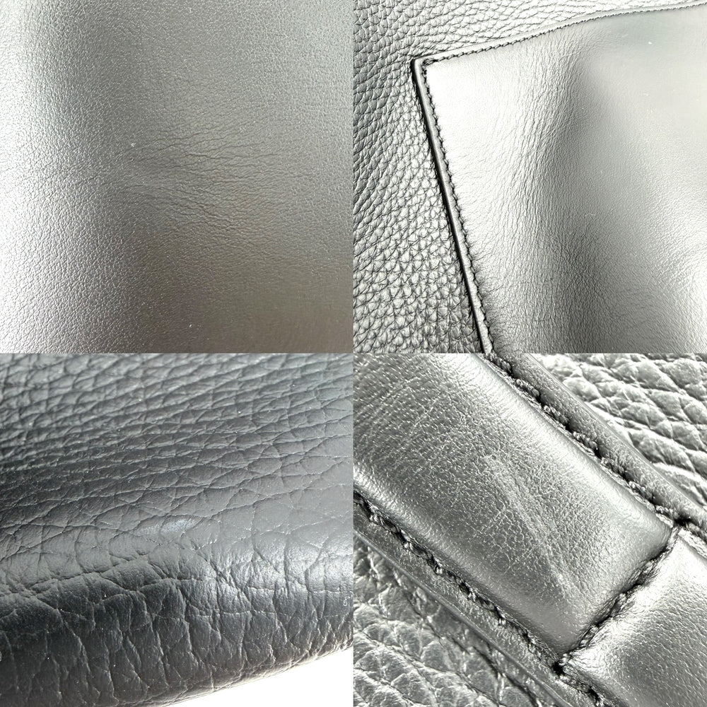 TOD’S トッズ リュック バックパック ロゴ レザー ブラック 黒 シルバー金具 メンズ【中古品】