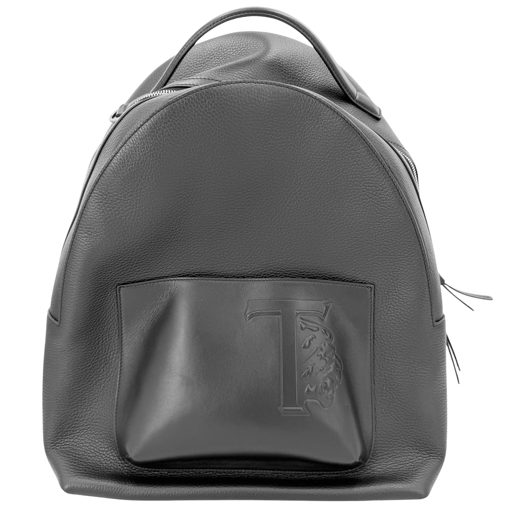 TOD’S トッズ リュック バックパック ロゴ レザー ブラック 黒 シルバー金具 メンズ【中古品】