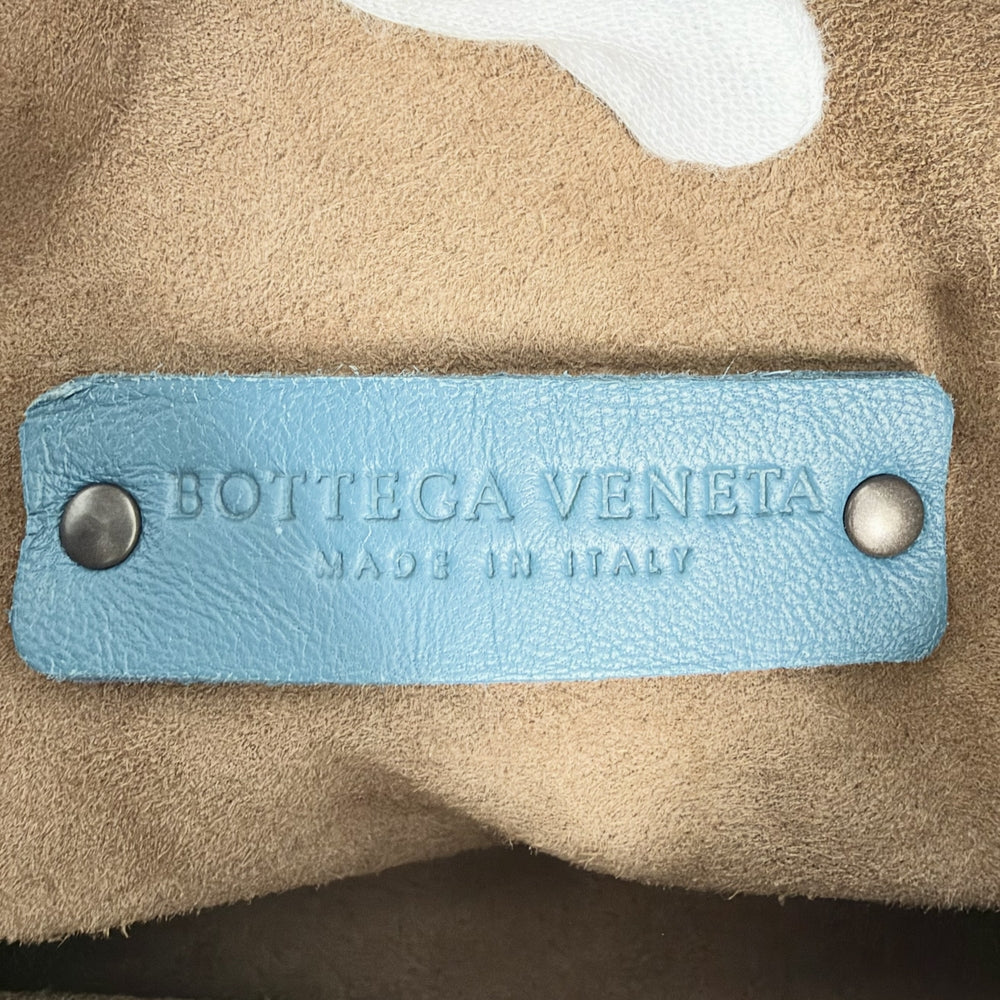 BOTTEGAVENETA ボッテガヴェネタ ハンドバッグ イントレチャート ワンハンドバッグ ターコイズ レザー ブルー 青 ブラック金具 レディース【中古品】