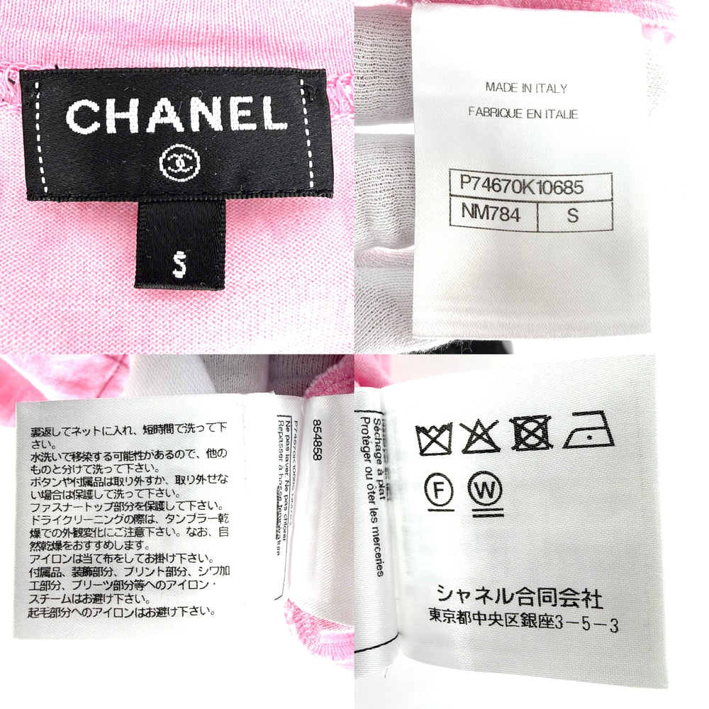 CHANEL シャネル 半袖Ｔシャツ クルーネック ココマーク トップス 服 アパレル S ピンク 春 夏 コットン レディース【中古品】