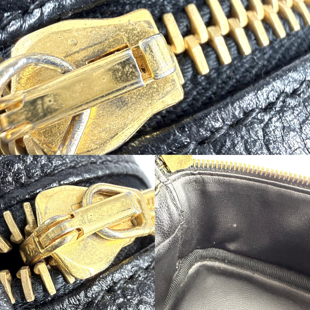 CHANEL シャネル バッグ バニティバッグ ココマーク 化粧ポーチ メイクポーチ キャビアスキン ブラック 黒 ゴールド金具 レディース【中古品】