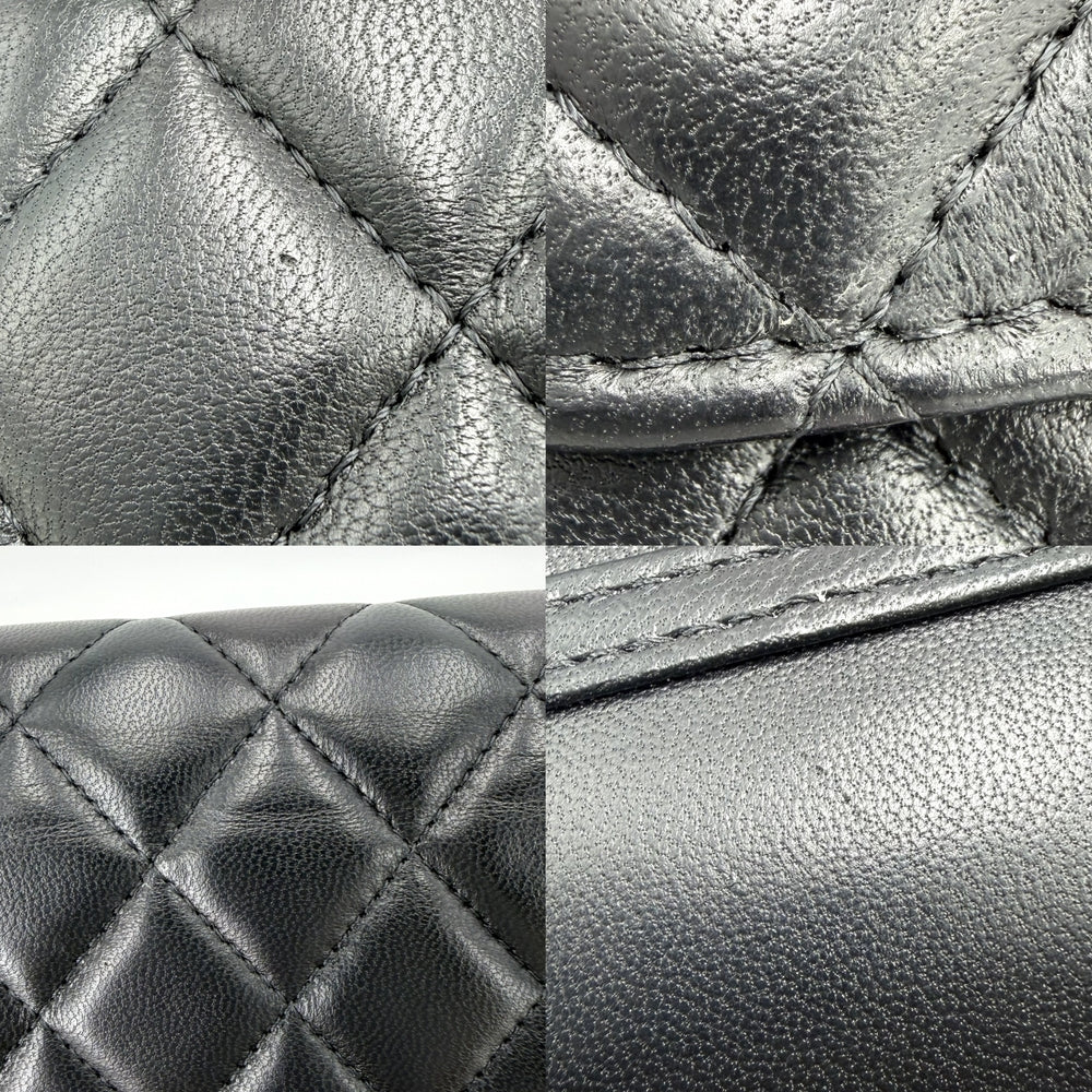 CHANEL シャネル ショルダーバッグ マトラッセ チェーンウォレット フォンホルダー ココボール ボールチェーン ラムスキン ブラック 黒 ゴールド金具 レディース【中古品】
