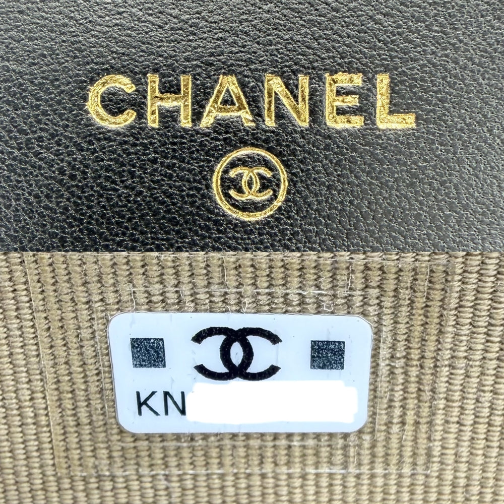 CHANEL シャネル ショルダーバッグ マトラッセ チェーンウォレット フォンホルダー ココボール ボールチェーン ラムスキン ブラック 黒 ゴールド金具 レディース【中古品】