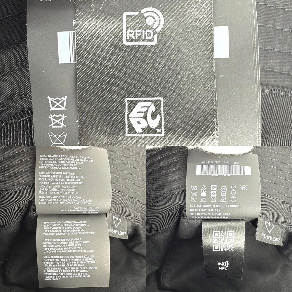 PRADA プラダ 帽子 Re-Nylon トライアングルロゴ ファッションアイテム バケットハット Lサイズ 2HC137 ナイロン ブラック 黒 ユニセックス【中古品】