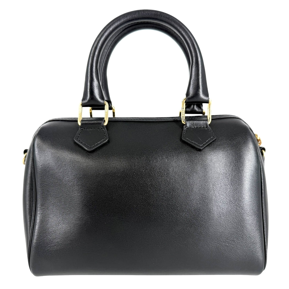 CELINE セリーヌ 2WAY トリオンフ スモール ボストン ハンドバッグ ショルダーバッグ カーフ ブラック 黒 ゴールド金具 レディース【中古品】