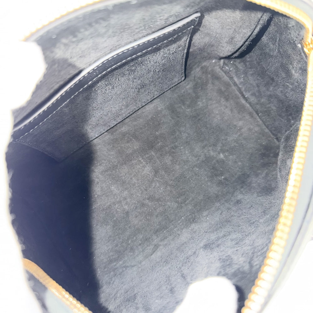CELINE セリーヌ 2WAY トリオンフ スモール ボストン ハンドバッグ ショルダーバッグ カーフ ブラック 黒 ゴールド金具 レディース【中古品】