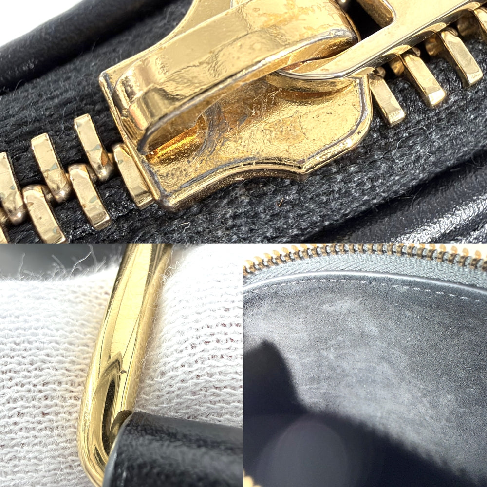 CELINE セリーヌ 2WAY トリオンフ スモール ボストン ハンドバッグ ショルダーバッグ カーフ ブラック 黒 ゴールド金具 レディース【中古品】
