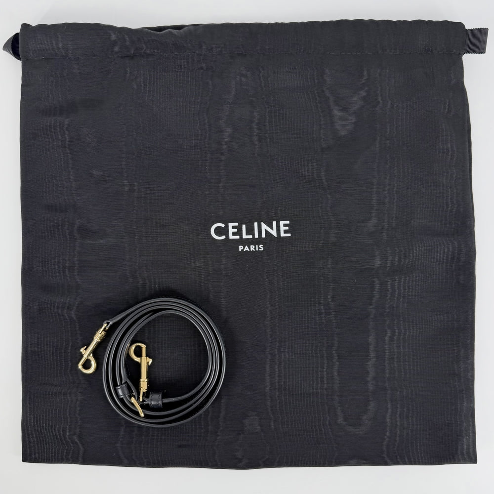 CELINE セリーヌ 2WAY トリオンフ スモール ボストン ハンドバッグ ショルダーバッグ カーフ ブラック 黒 ゴールド金具 レディース【中古品】