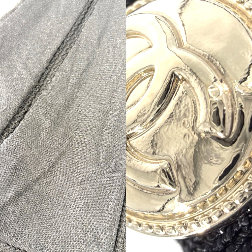 CHANEL シャネル ワンピース ココマーク アパレル 服 長袖 フリル ラメ 36 ブラック 黒 秋 冬 レディース【中古品】
