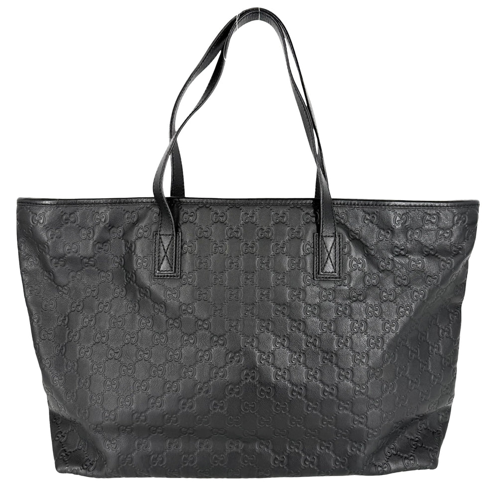 GUCCI グッチ トートバッグ GGインプリメ ハンドバッグ 211120 レザー ブラック 黒 ゴールド金具 レディース【中古品】