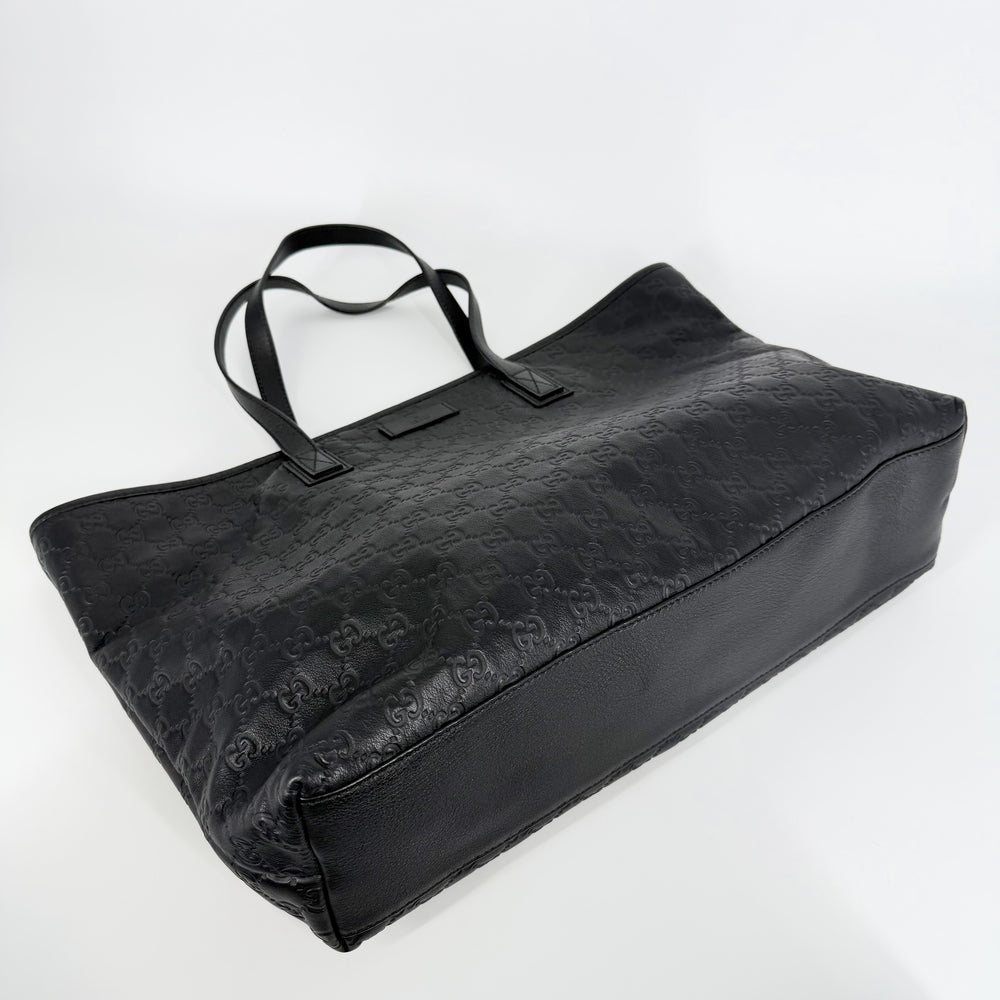 GUCCI グッチ トートバッグ GGインプリメ ハンドバッグ 211120 レザー ブラック 黒 ゴールド金具 レディース【中古品】
