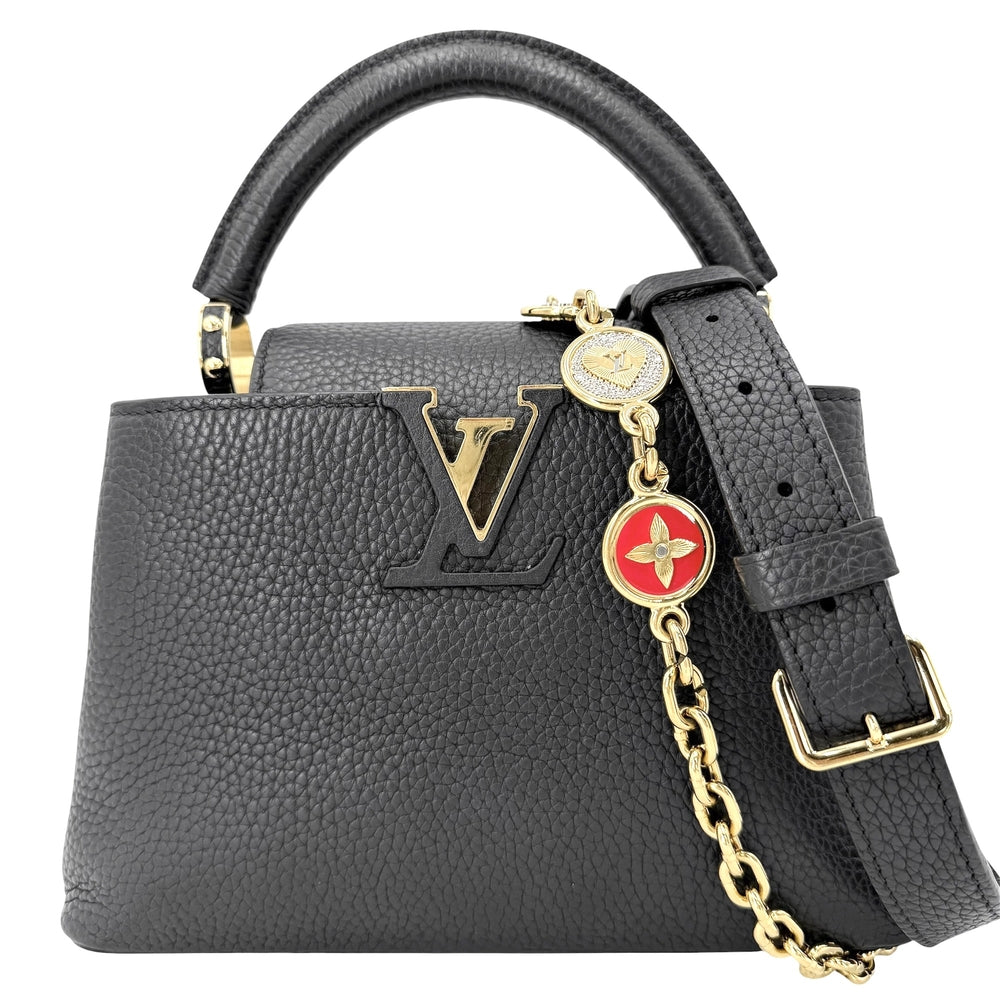 LOUIS VUITTON ルイヴィトン 2WAY パルナセアライン マイカプシーヌ スモール ハンドバッグ ショルダーバッグ M24609 トリヨン ブラック 黒 ゴールド金具 レディース【中古品】