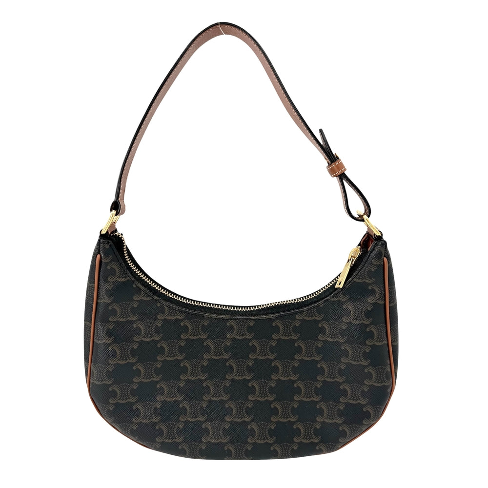 CELINE セリーヌ ハンドバッグ アヴァ トリオンフ セミショルダーバッグ AVA 小さめ ブラウン 茶 カーフ タン ゴールド金具 レディース【中古品】