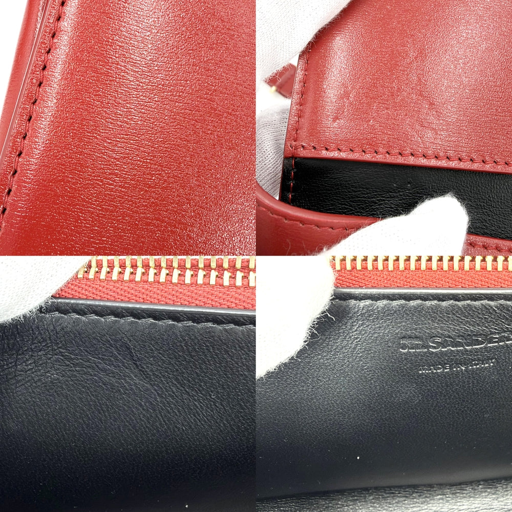 JIL SANDER ジルサンダー ショルダーバッグ オールデイ ショルダーウォレット レザー レッド 赤 ゴールド金具 レディース【中古品】