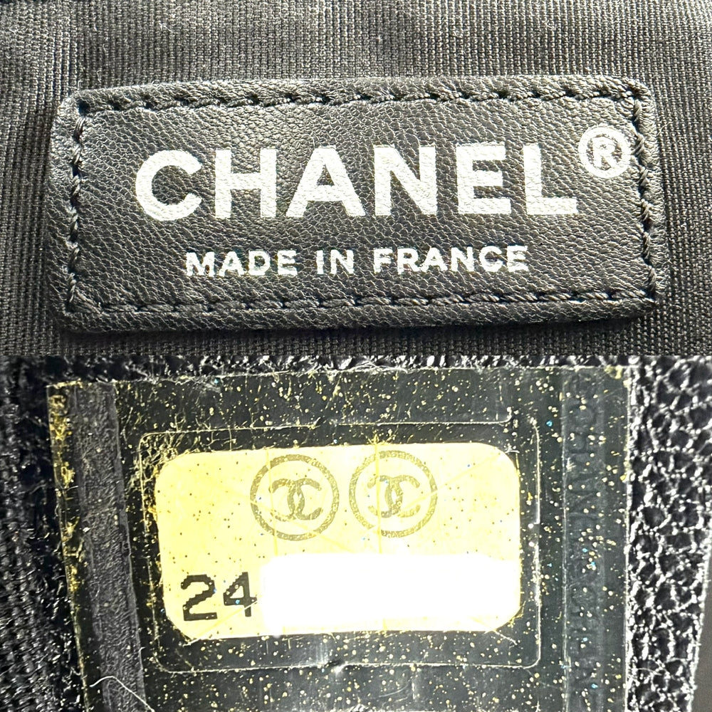 CHANEL シャネル ショルダーバッグ ボア ココマーク ツイード レザー ブラック 黒 アンティークシルバー金具 レディース【中古品】