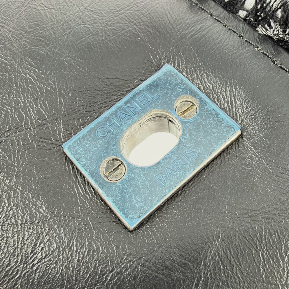 CHANEL シャネル ショルダーバッグ ボア ココマーク ツイード レザー ブラック 黒 アンティークシルバー金具 レディース【中古品】