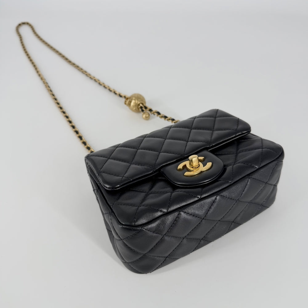 CHANEL シャネル ショルダーバッグ ミニマトラッセ チェーン ターンロック Mini Matelasse ココマーク AS1786 ブラック 黒 ゴールド金具 レディース【中古品】