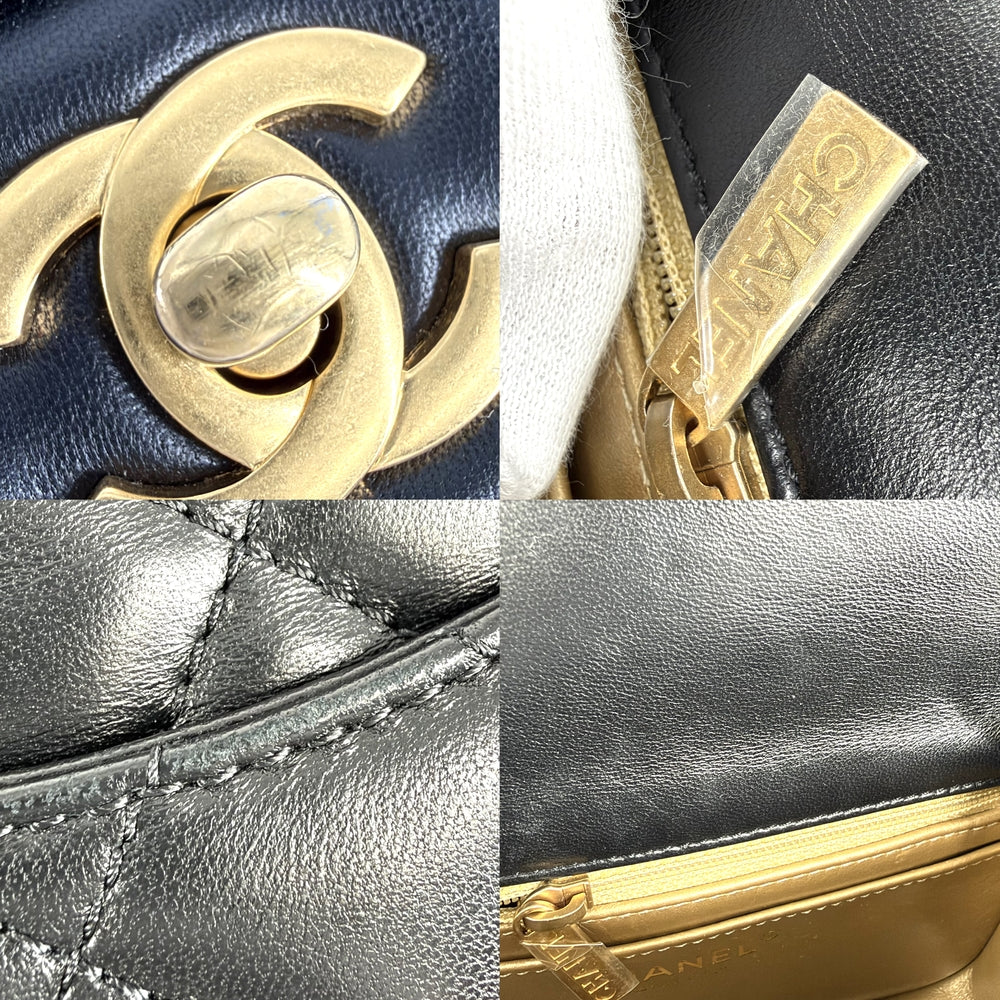 CHANEL シャネル ショルダーバッグ ミニマトラッセ チェーン ターンロック Mini Matelasse ココマーク AS1786 ブラック 黒 ゴールド金具 レディース【中古品】