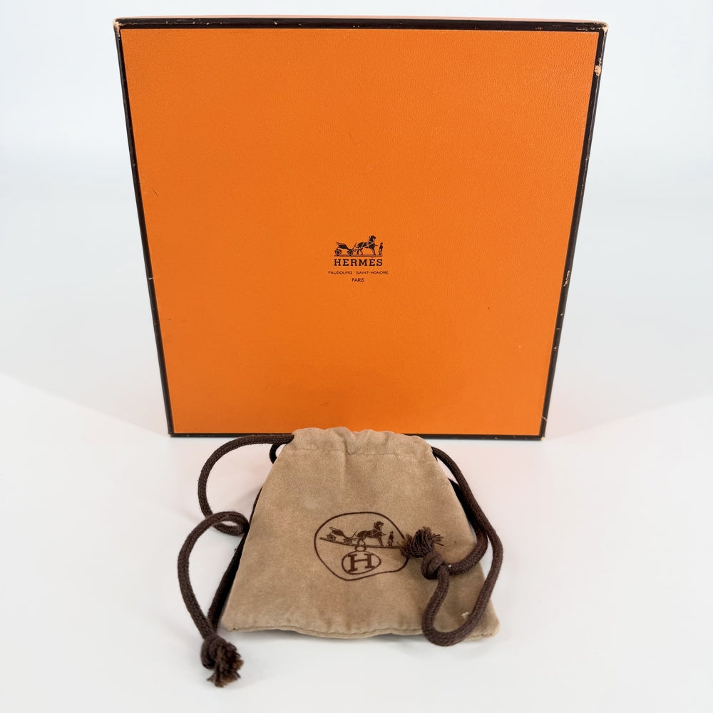 HERMES エルメス ベルト ホースシュー 馬蹄 ファッションアイテム 85サイズ 小物 〇W レザー ブラウン 茶 ゴールド金具 レディース 1993年【中古品】