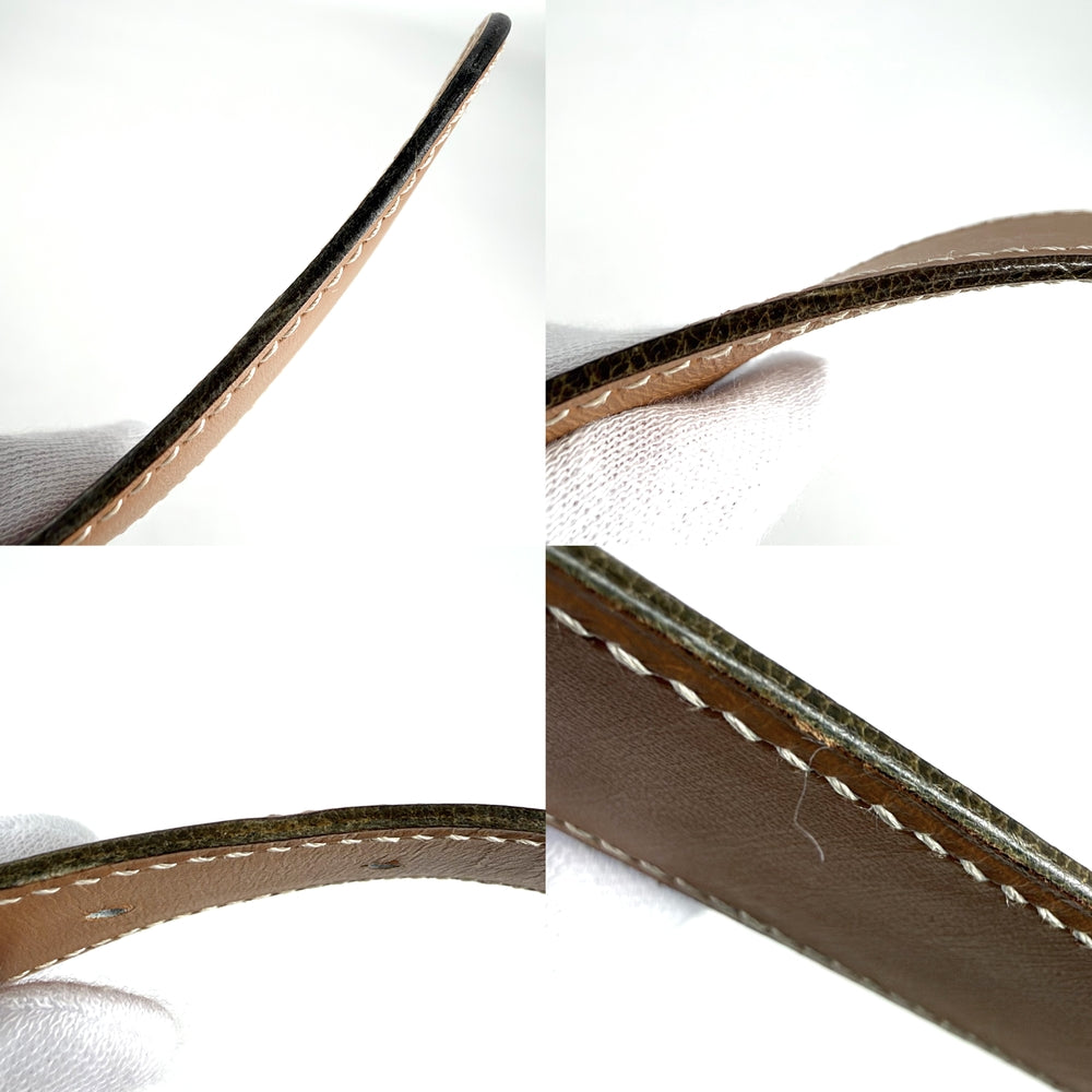 HERMES エルメス ベルト ホースシュー 馬蹄 ファッションアイテム 85サイズ 小物 〇W レザー ブラウン 茶 ゴールド金具 レディース 1993年【中古品】