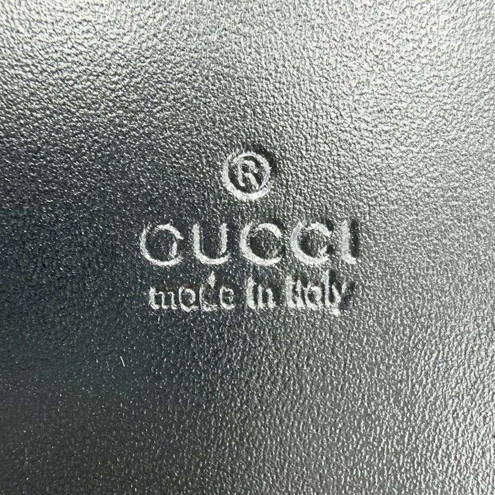 GUCCI グッチ カードケース グッチシマ 名刺入れ パスケース 定期入れ GG 406694 レザー ブラック 黒 メンズ【中古品】