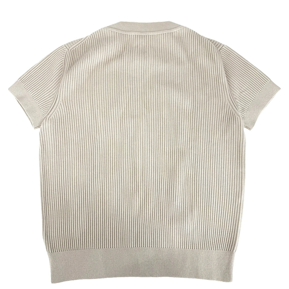 HERMES エルメス ニット 半袖 チェーン アパレル トップス 服 42 ベージュ シルバー金具 春 夏 秋 レーヨン シルク ポリアミド ポリウレタン レディース【中古品】
