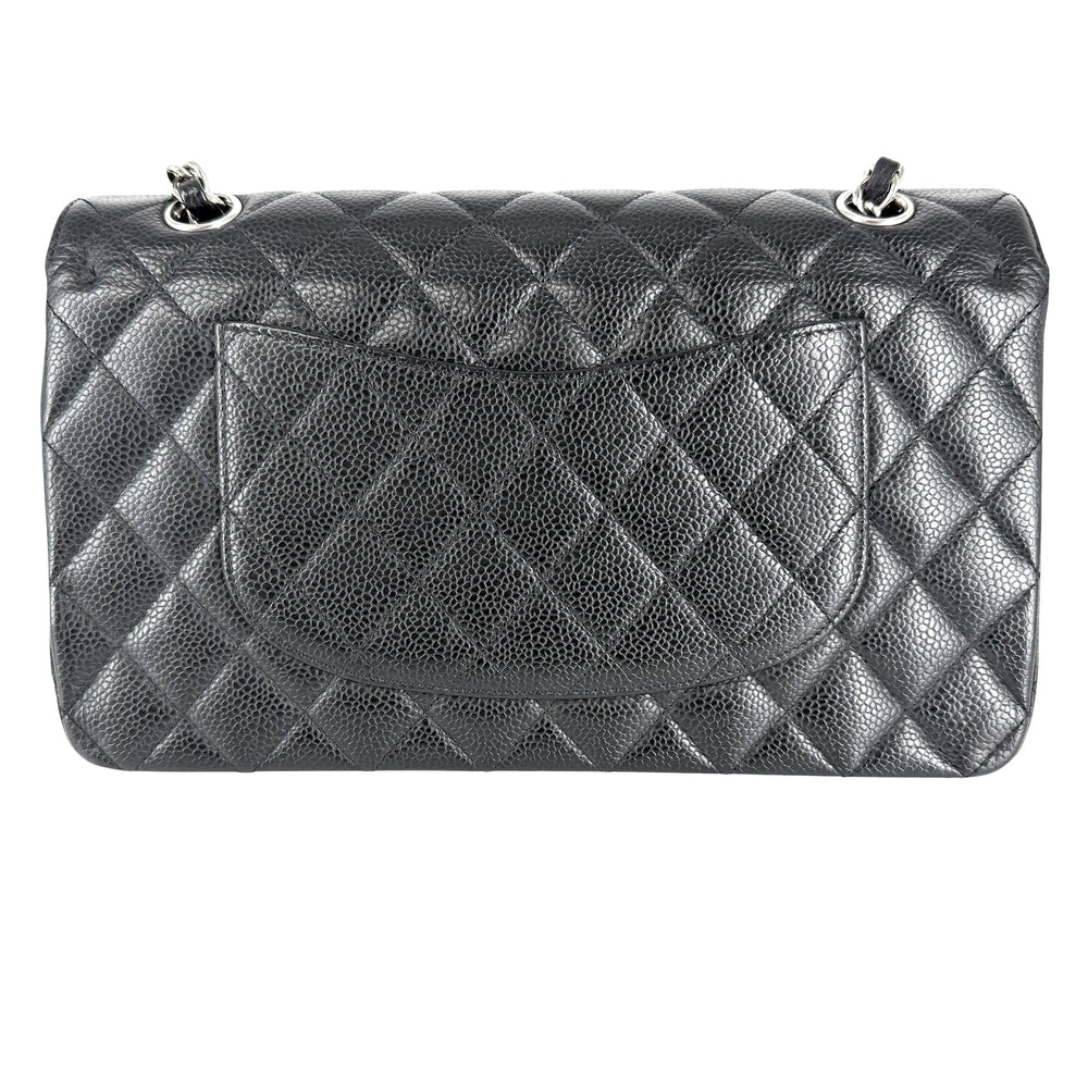 CHANEL シャネル ショルダーバッグ マトラッセ25 ダブルチェーン ココマーク ダブルフラップ キャビアスキン ブラック 黒 シルバー金具 レディース【中古品】
