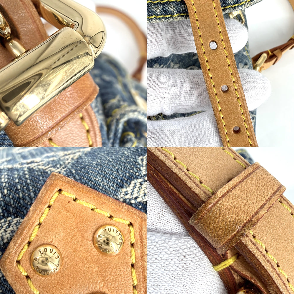 LOUIS VUITTON ルイヴィトン リュック サックアドPM モノグラムデニム バックパック M95057 コットンデニム レザー ブルー 青 ゴールド金具 レディース【中古品】