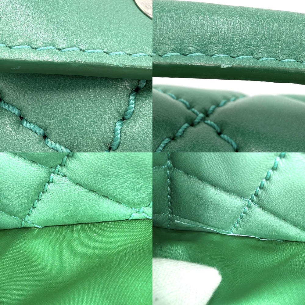CHANEL シャネル 2WAY ハンドバッグ マトラッセ ショルダーバッグ ココマーク レザー グリーン 緑 シルバー金具 レディース【中古品】