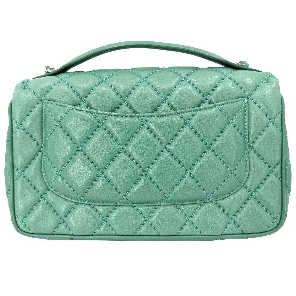 CHANEL シャネル 2WAY ハンドバッグ マトラッセ ショルダーバッグ ココマーク レザー グリーン 緑 シルバー金具 レディース【中古品】
