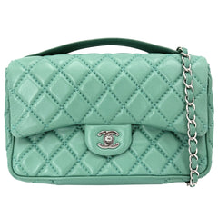 CHANEL シャネル 2WAY ハンドバッグ マトラッセ ショルダーバッグ ココマーク レザー グリーン 緑 シルバー金具 レディース【中古品】